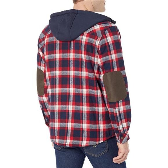 Men's Camp Night Berber Lined Hooded Flannel Shirt Jacket - Picture 2 of 6